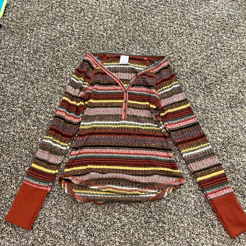 Orange long-sleeve shirt